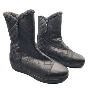 Aquatalia Black Quilted Ankle Boots